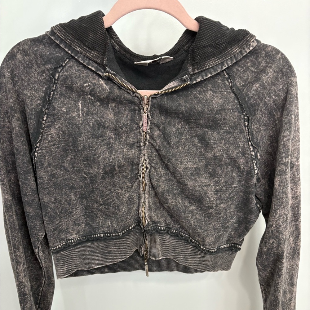 Hard Tail Washed Black Zip-Up Hoodie